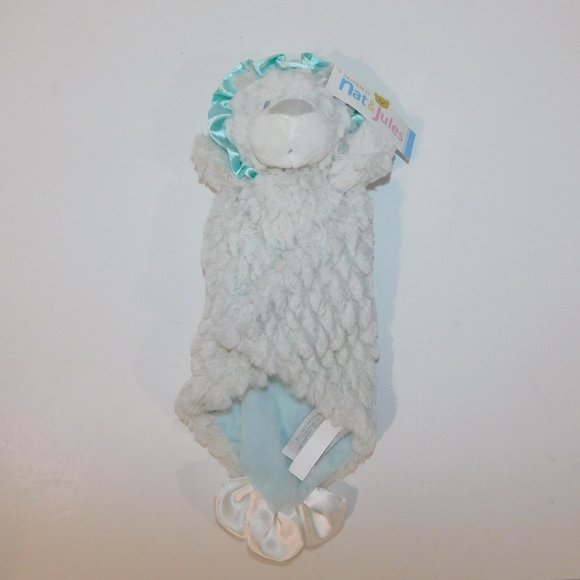 Nat & Jules Sweet Sophistication Lucas Gray Lion Security Blanket NEW w Tag - Picture 1 of 10